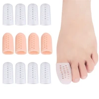 1 pair finger toe protector silicone gel cover cap toe separator stretchers tube corns preventing blisters pain relief foot care