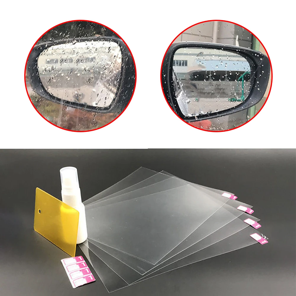 4 шт. Автомобильная противотуманная непромокаемая наклейка на зеркало заднего
