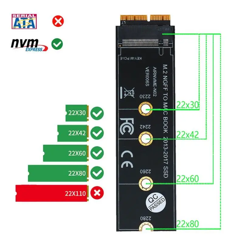 m 2 карта адаптера ssd nvme pcie m 2 nvm e на ssd для macboo