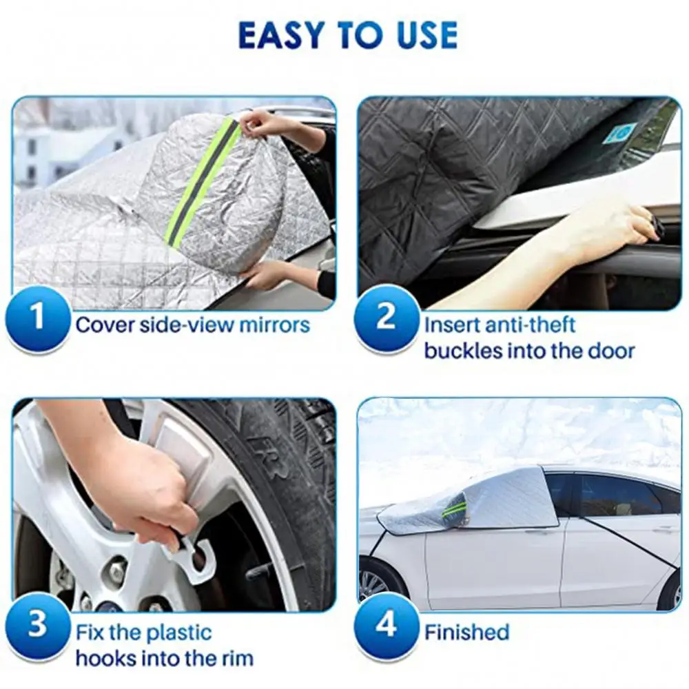 

Winter Car Front Windshield Sunlight Frost Snow Dust Protector Windproof Cover