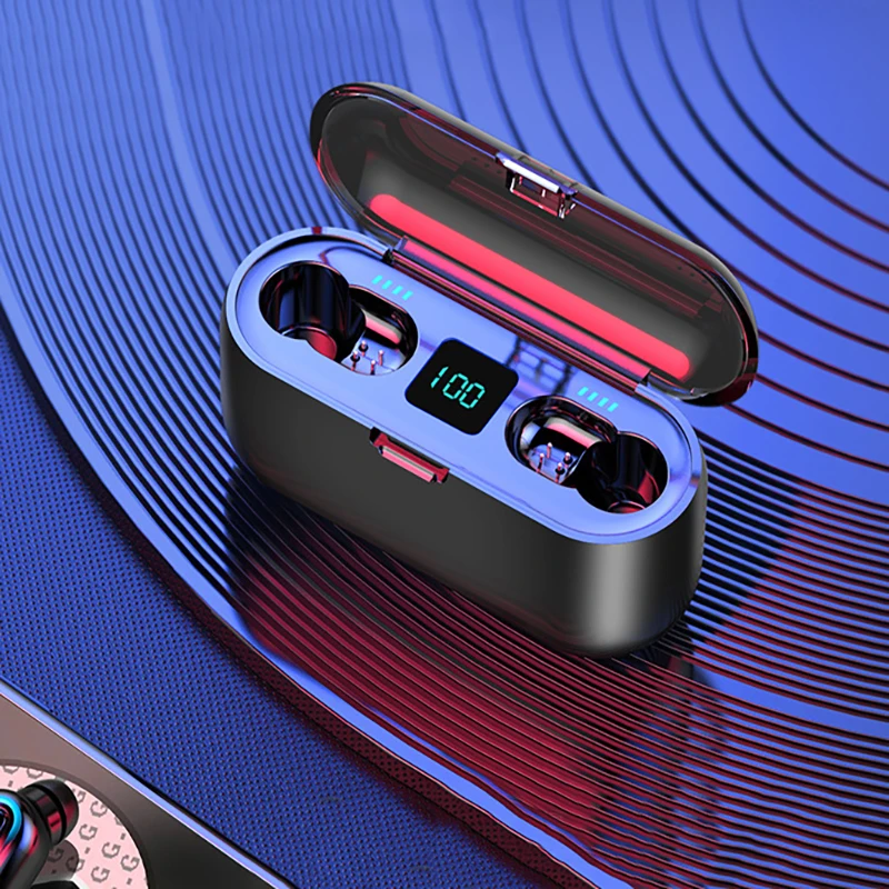 

Bluetooth Earphone 5.0 HD Stereo Wireless in Ear Noise Cancelling Gaming Headset Earbud Charging-box Sport with Micro Waterproof