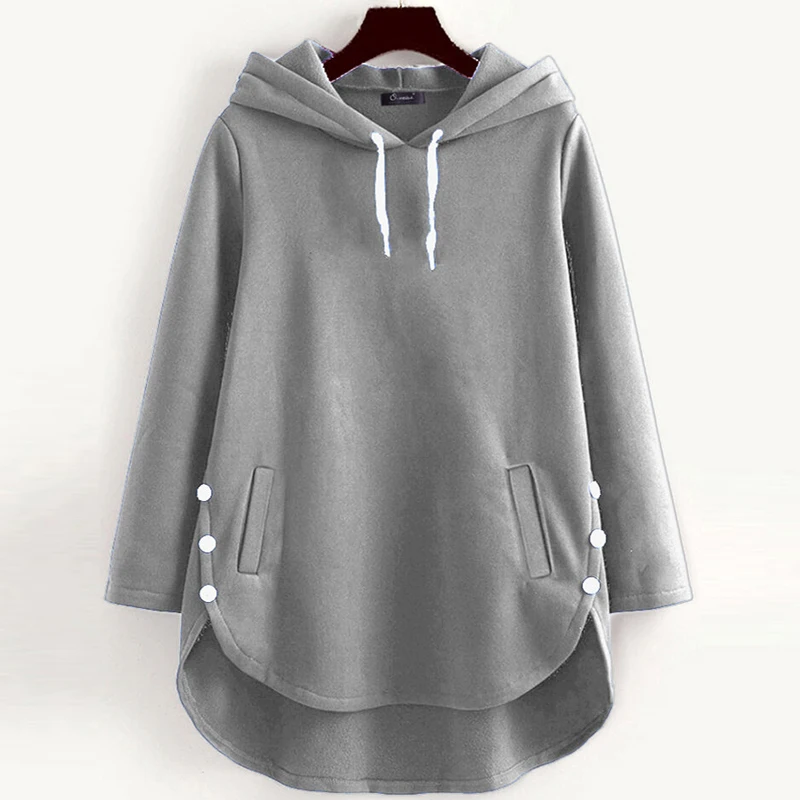 

Fashion Chrysanthemum Cat Print Sweatshirt Ladies Plus Size Hooded Button Loose Casual Ladies Pullover Comfortable Top