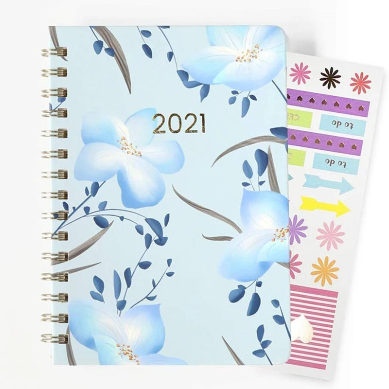 

Утолщенный блокнот с расписанием на 2021 звёзд, со склада, план на 2021, книга с расписанием на английском языке, внутренняя страница Agenda2021