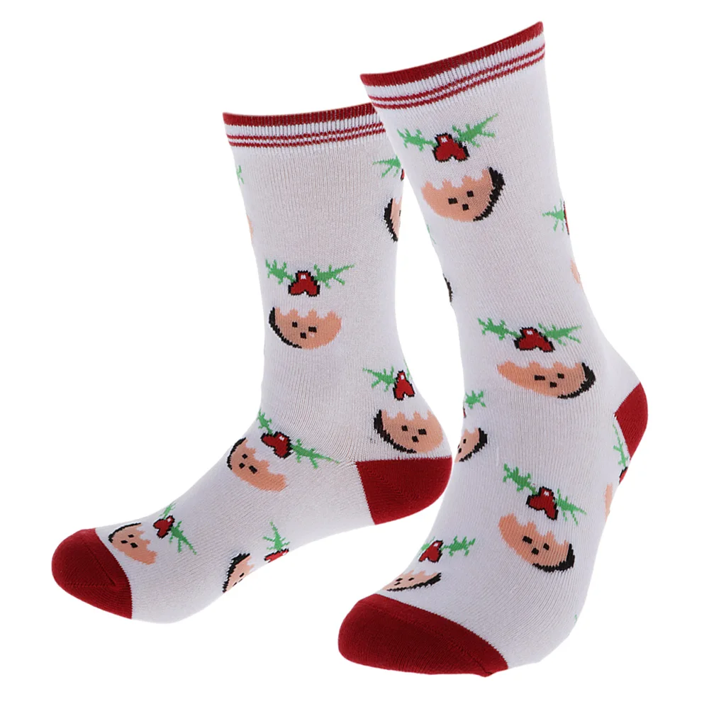 

Women Mens Soft Stretchy Novelty Crew Socks Winter Holiday Slipper Socks