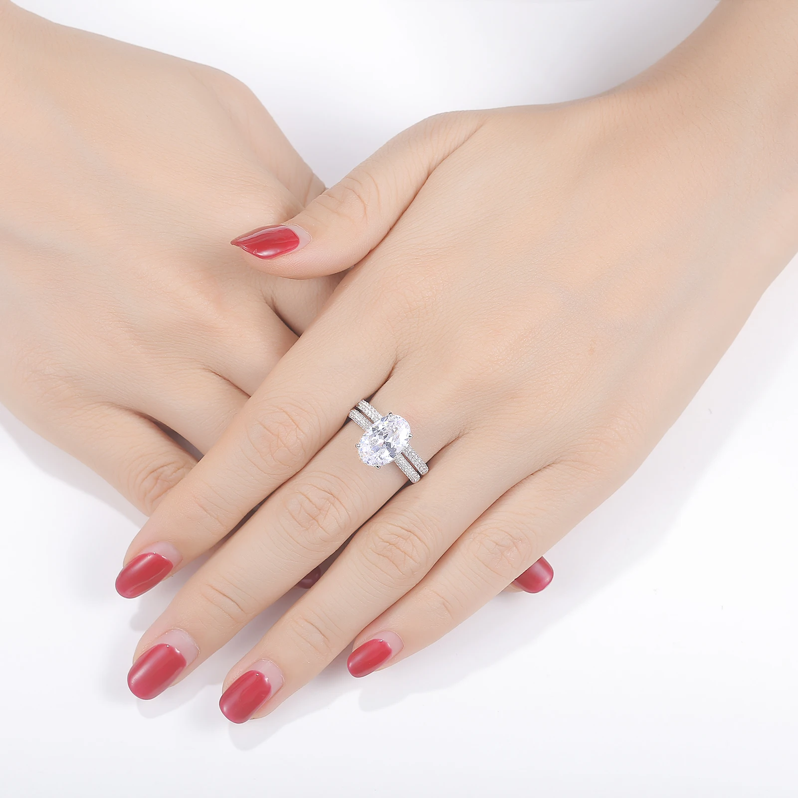 Новинка 2 предмета цельное обручальное кольцо из стерлингового серебра 925 пробы