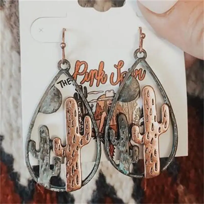 Милые кактусовые Висячие серьги для женщин модные висячие женские Украшения