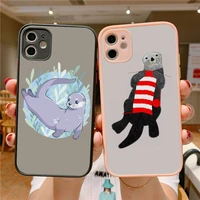 yndfcnb cute animal cartoon otter phone case for iphone x xr xs 7 8 plus 11 12 13 pro max 13mini translucent shockproof case