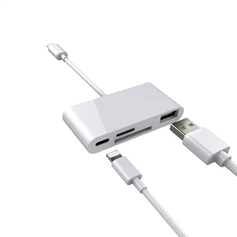 4 в 1 8-контактный кард-ридер для Lightning/TF/USB/Lightning Кабельный адаптер для iPhone Xr Xs X 8 7 6 Plus iPad