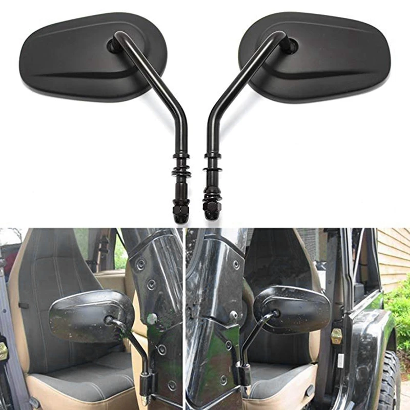 

Side RearView Mirror for Jeep Wrangler Door Off Mirrors for JK JKU JL 1987-2019 for Harley XL 883 1200 Black