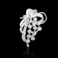 new sweet all match diamante rhinestone bow silver brooch clothing accessories scarf buckle drop shipping ybrh 0219 sv