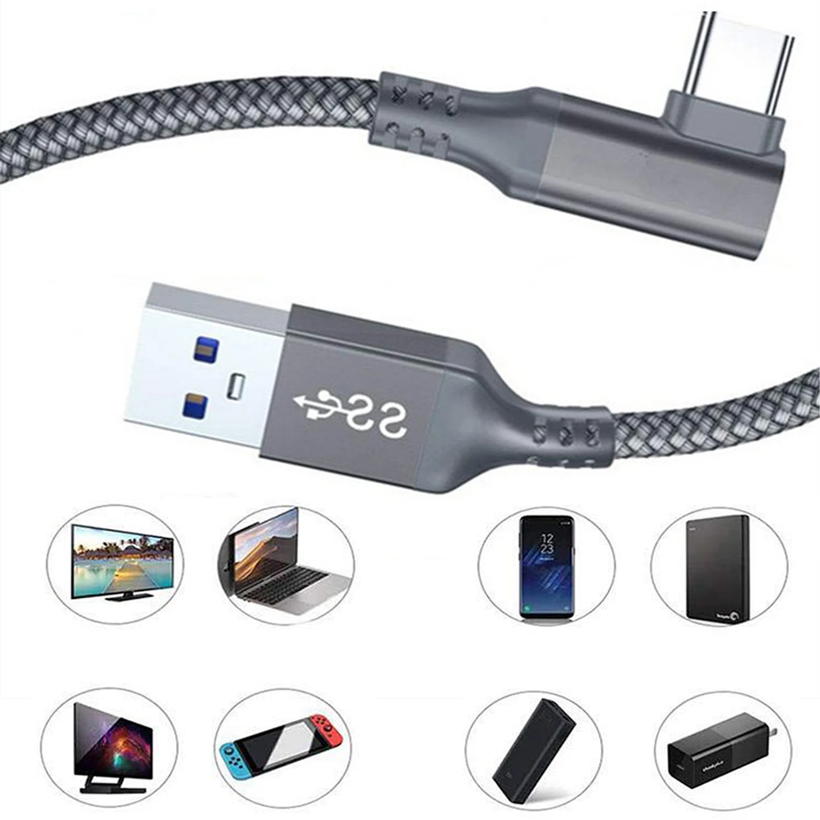 

5M Data Line For Oculus Quest 2 Link Headset USB 3.0 USB 2.0 Type C Data Charging Cable Transfer Type-C To USB-A 200cm Cord