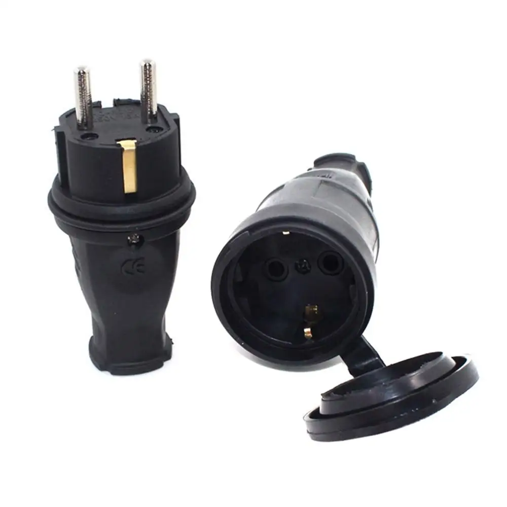 Европейская резиновая водонепроницаемая розетка с электронным заземлением