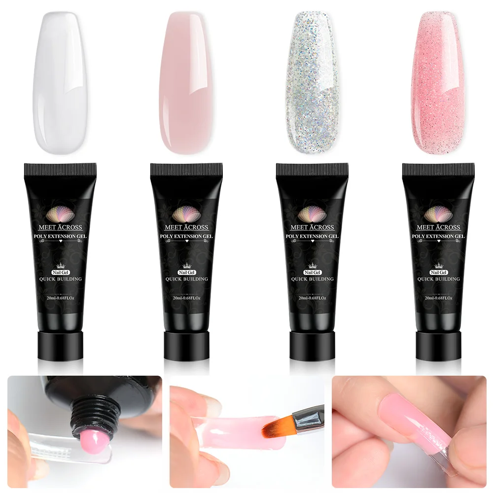 Набор полиуф-геля 20 мл набор для наращивания ногтей с наконечниками двойная