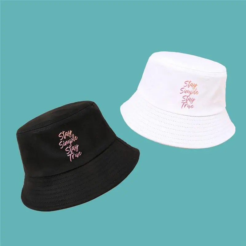

Cotton Letter Bucket Hat Fisherman Hat Outdoor Travel Hat Sun Cap Hats for Men and Women 91