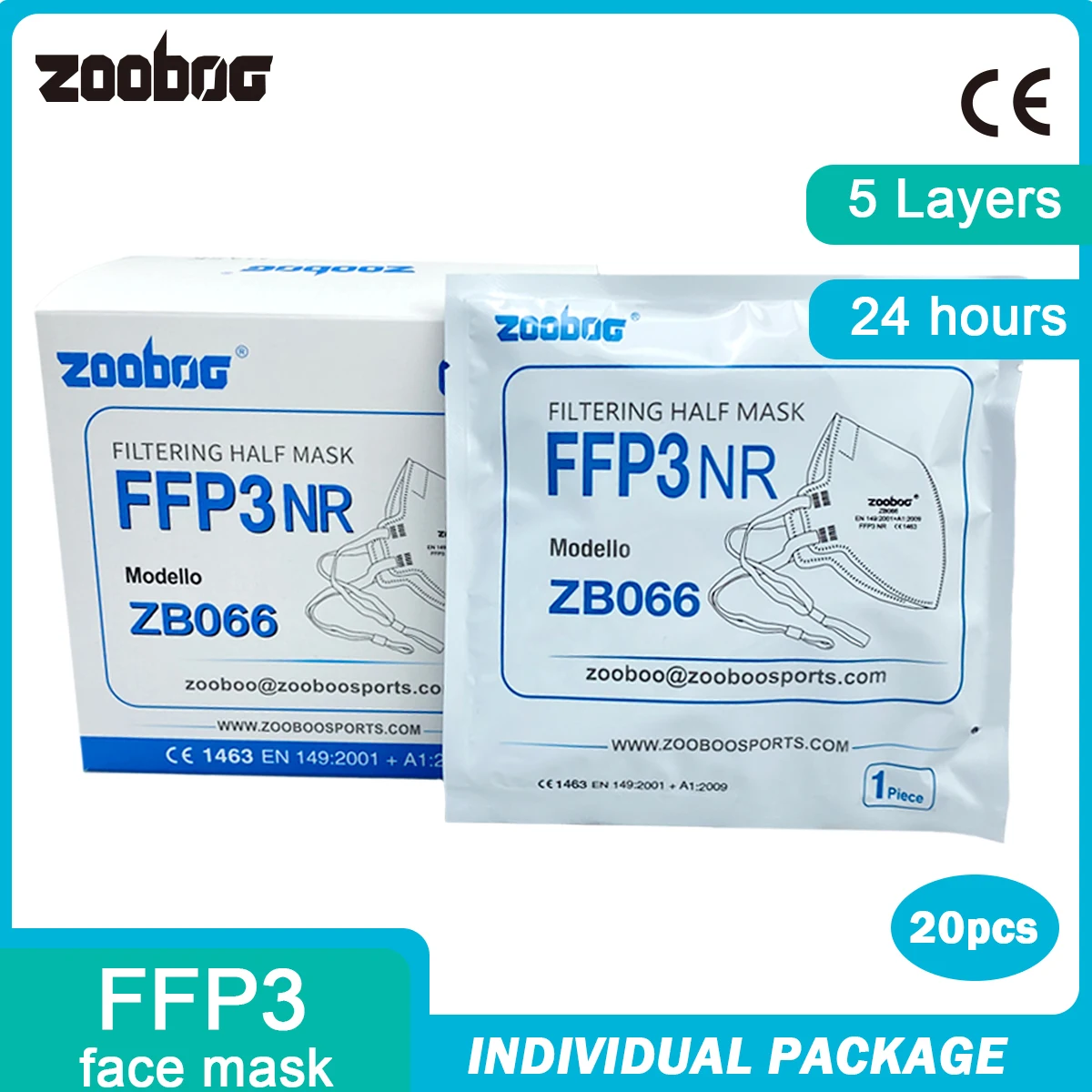 

Маска для лица ZOOBOO CE FFP3, одноразовая Защитная противовирусная маска, ffp3mask fpp3, маска для лица с фильтром