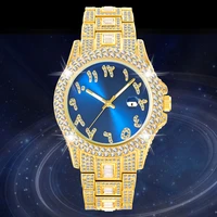 hip hop fully diamonds watch man bling iced out watch for men arabic numerals japan movt quartz hip hop watches gold relogio new