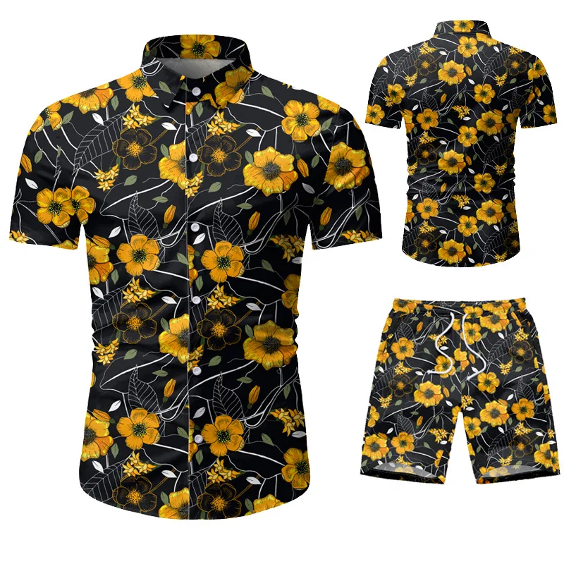 Shenrun Men Summer Short Sleeve Shirt and Pants Paisley Pattern Holiday Beach Daily Life Tourism Casual Shirts Trousers | Мужская одежда