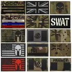 Светоотражающий значок с вышивкой флага Испании, России, Австралии, Новой Зеландии, Тактическая Военная нашивка на одежду, рюкзак, шляпа, значок 1 шт.
