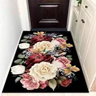 Европа большой цветок черный ковер классический для гостиной прихожей ковер входная дверь длинные коврики коврик для кухни ванной