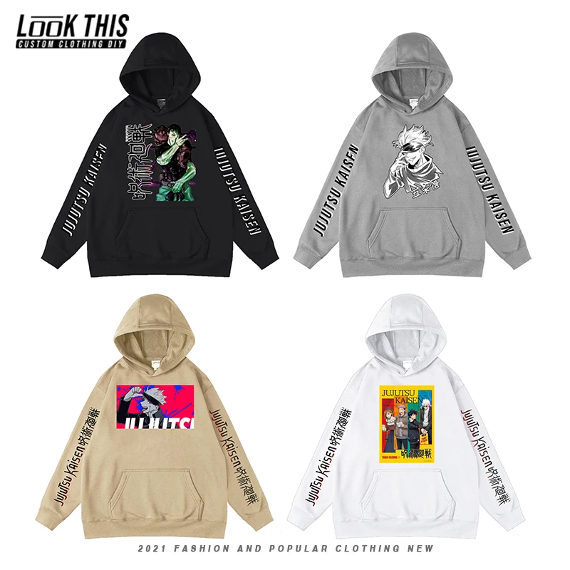 

Japanese Manga Jujutsu Kaisen Graphic Male Sweatshirts Oversized Hoodie Streetwear Popular Patterned Unisex Hoodies Men's Tops