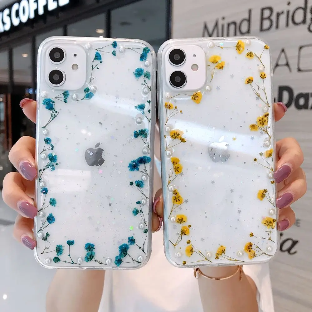 

Чехол KL для Iphone 13, 12, 11Promax, Роскошный чехол из эпоксидной смолы с реальными цветами для Iphone 6, 7, 8 Plus, X, Xs, Xr, Xsmax, чехол
