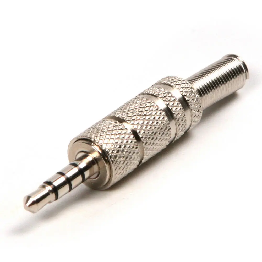 

4-полюсный аудио Jack 3,5 мм штекер; Цвета: серебристый металлик, разъем стерео гарнитура "сделай сам"