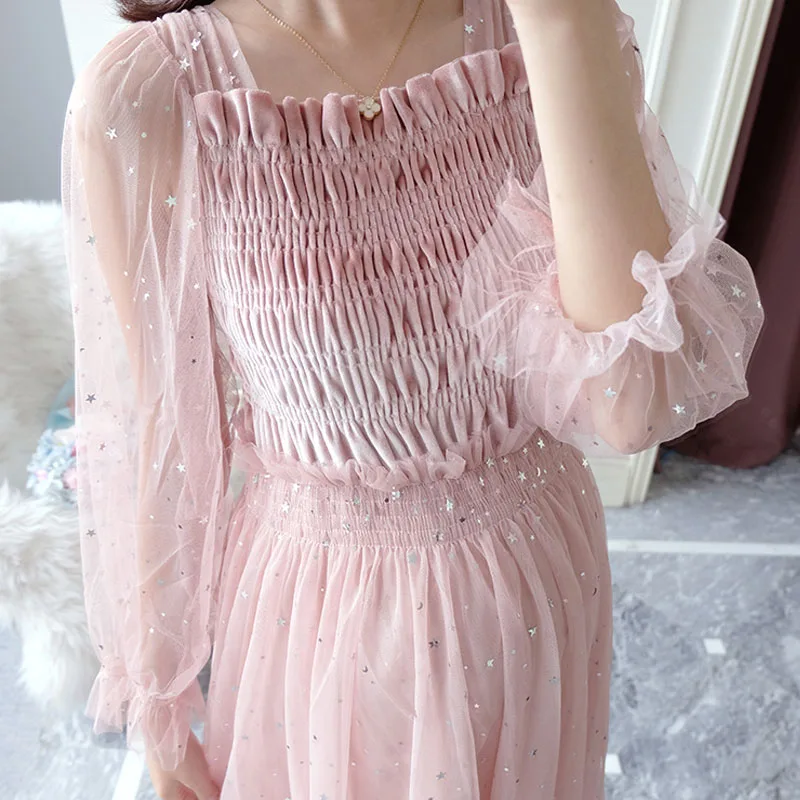 Трикотажное газовое платье принцессы для беременных Одежда элегантное