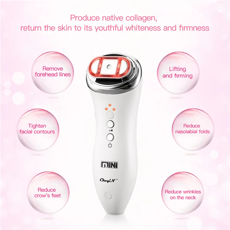 Ультразвуковой биполярный радиочастотный мини Hifu массажер для лица подтяжка