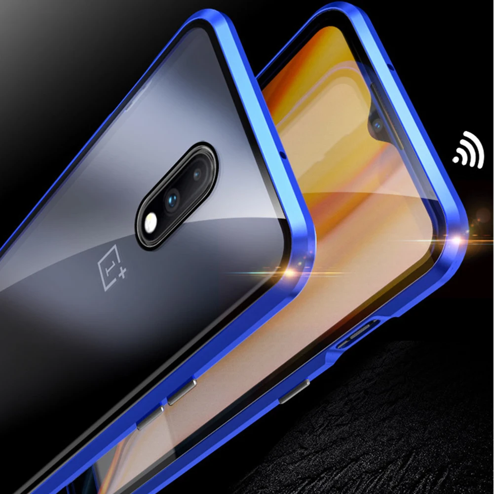 360 Полный Магнитный адсорбционный чехол для OnePlus 7 Pro металлический магнит бампер
