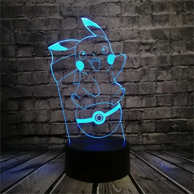 Pokemon Go фигурка 3D RGB лампа Пикачу Покемон Подарочный ночник светодиодный 7 цветов ночник