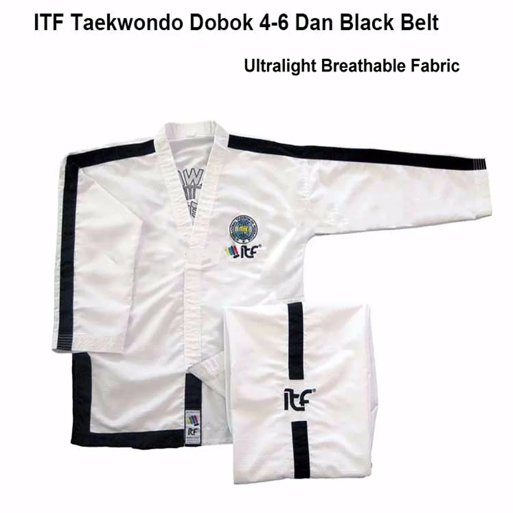 Top Ten ITF Taekwon-Do 1-6 дан сверхлегкое бриллиантовое кимоно для тхэквондо помощник