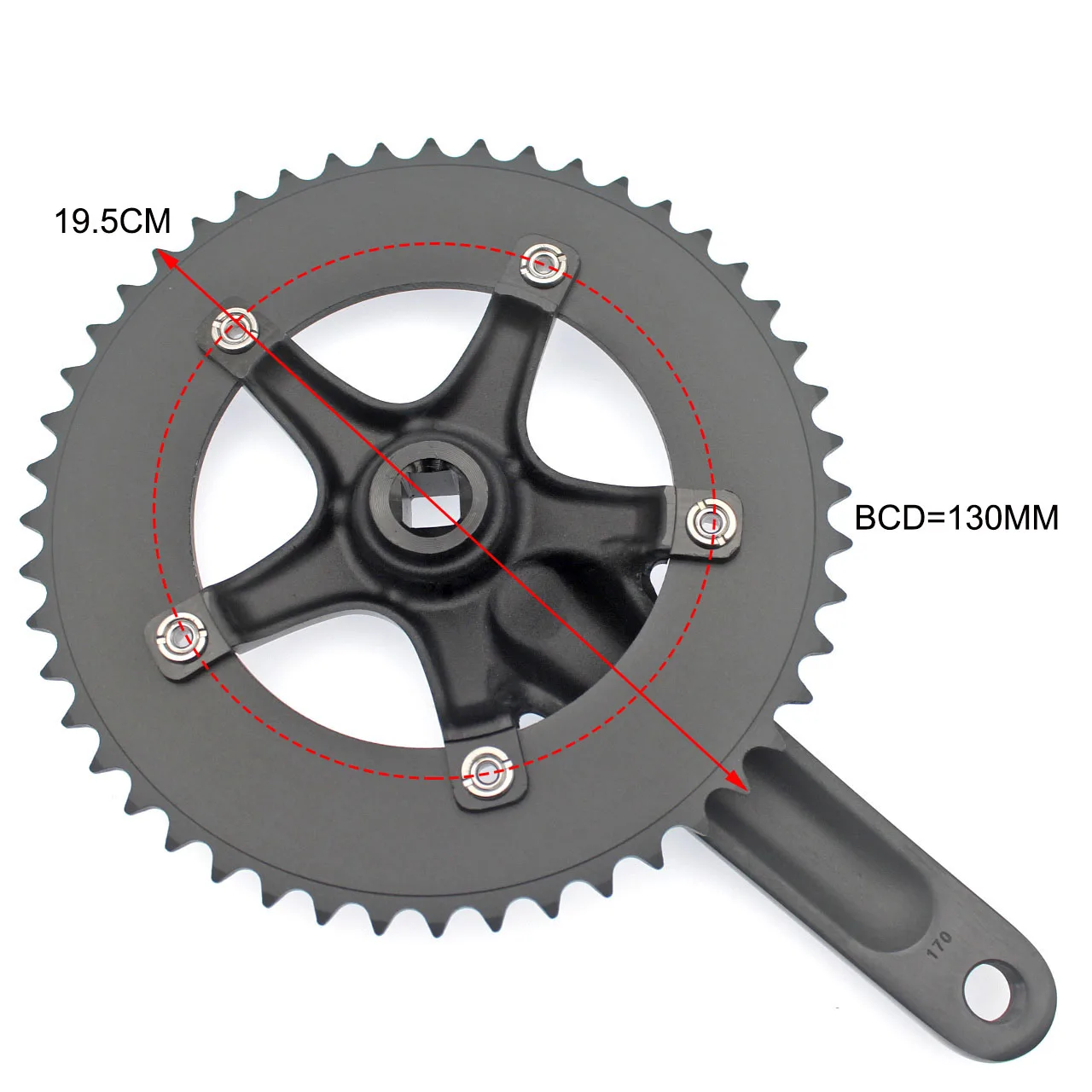 48T шоссейный велосипед Кривошип с одной скоростью фиксированная Шестерня для