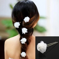 furling girl pack of 6 pcs white camellia flower spiral wedding twist rose hair spin bridal pins women hair jewelry accessories