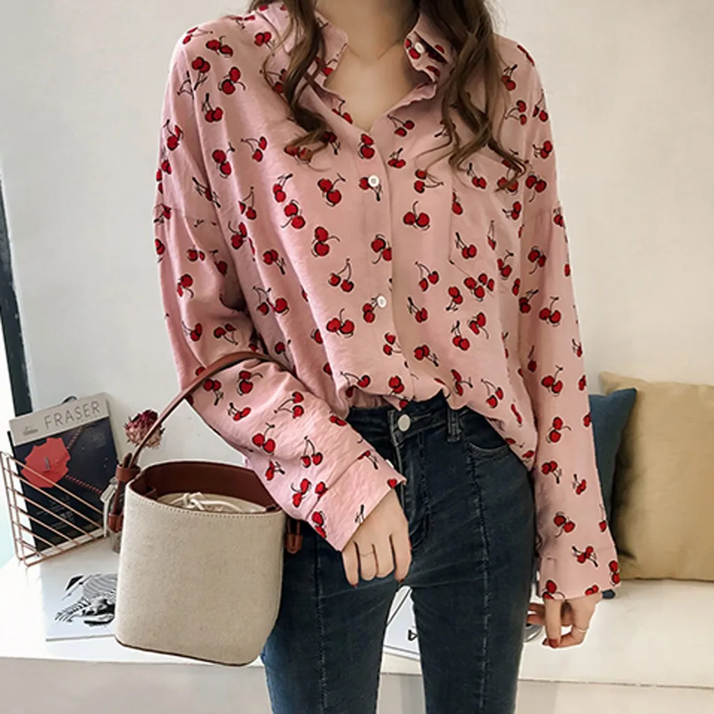Vestidos verao ropa mujer женская мода топ в стиле ретро с принтом длинным рукавом отворотом