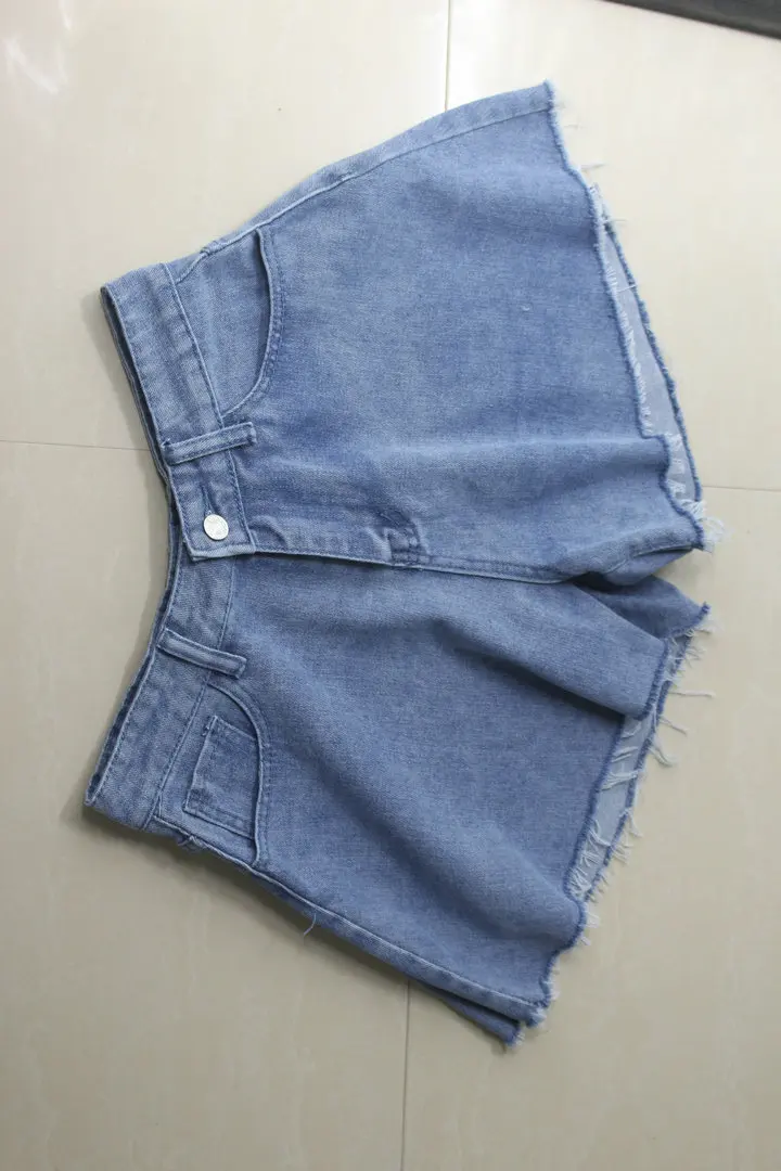 

2021 Summer Casual Temperament Denim Wide Leg Pants High Waist Women's Washed Denim Shorts