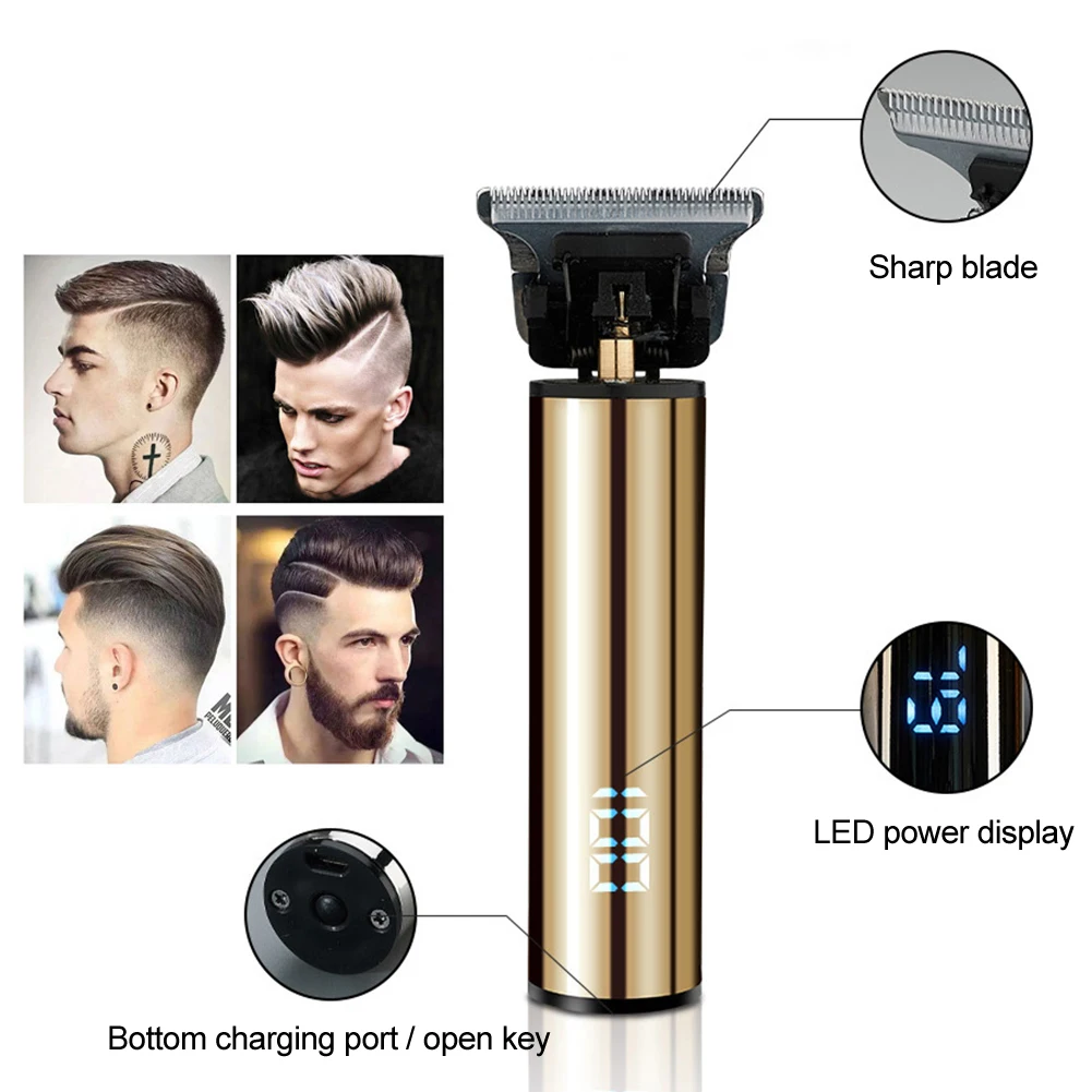 

USB rechargeable Hair Trimmer barber LCD Hair Clipper Machine Cordless hair cutting Beard Trimmer for Men haircut Styling tool