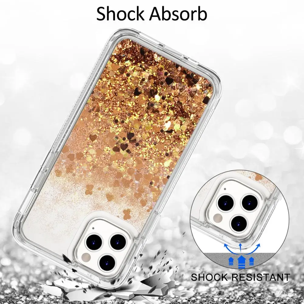 Чехол GrandEver для iphone 11 Pro Max с блестками и сердечками | Мобильные телефоны