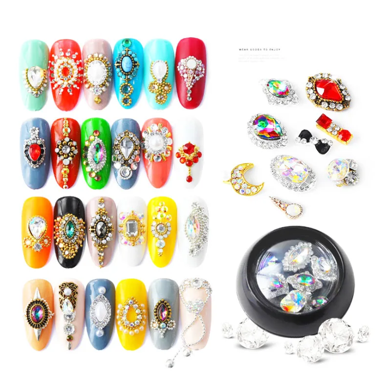 Новые разноразмерные Стразы для ногтей 3D Crystal AB Clear Nail камни дизайна декоративные