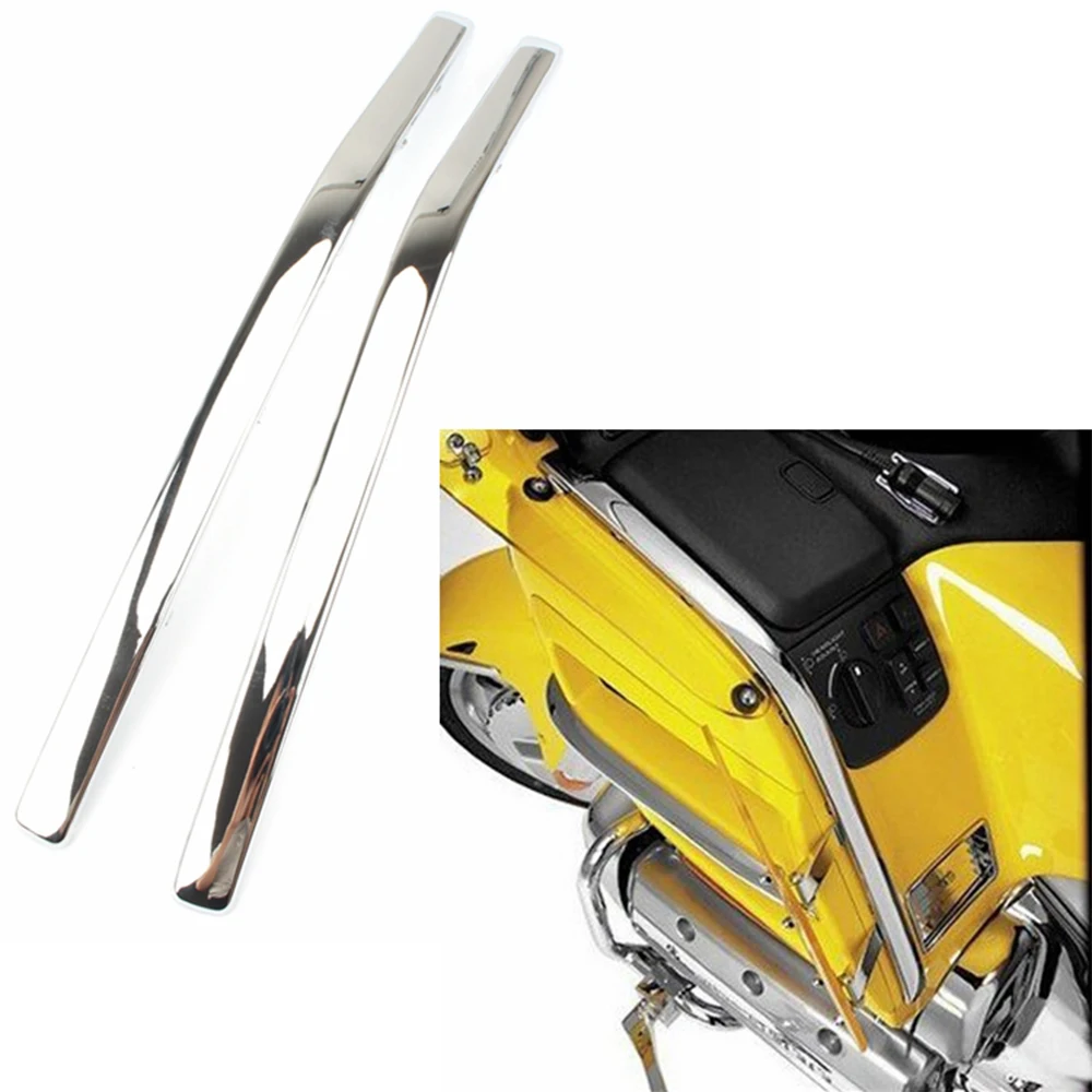 

GL1800 Motorcycle Side box Decorative Trim Connecting Fairing Chrome Strake Accent For Honda Gold Wing 2001-2011 GL 1800