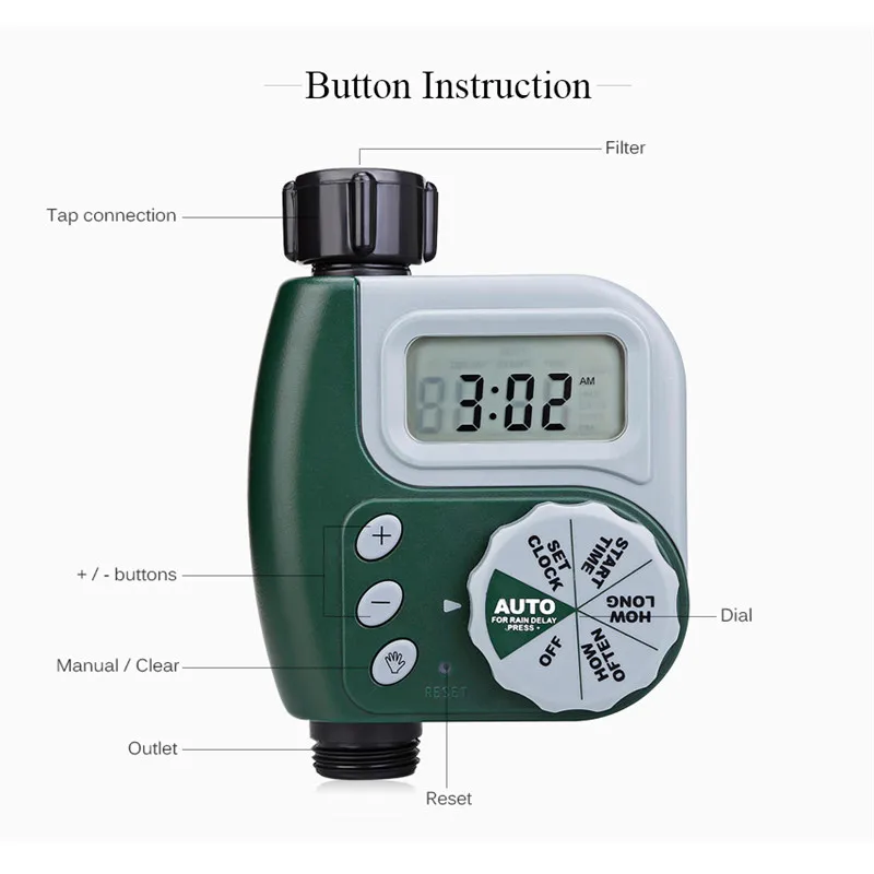 

TTLIFE Garden Watering Timer Automatic Electronic Water Timer Home Garden Irrigation Timer Controller System Autoplay Irrigator