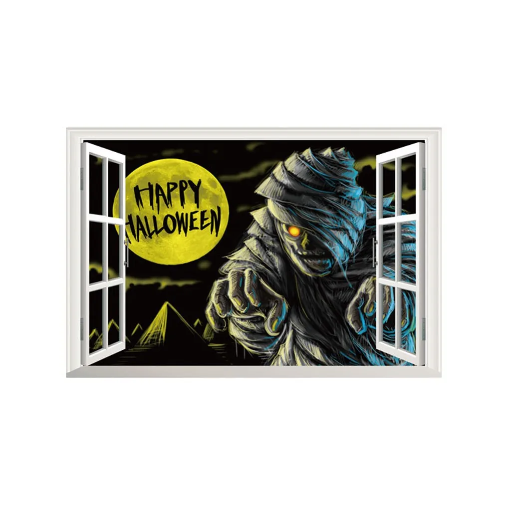 3D наклейки на стену с рисунком Счастливого Хэллоуина призрак страшная Съемная
