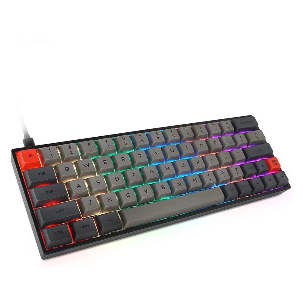 

SK64 64 Keys Hot Swappable Mechanical Keyboard with RGB Backlit, PBT Keycaps, Arrow Keys, IP6X Dustproof Waterproof for Win/Mac/