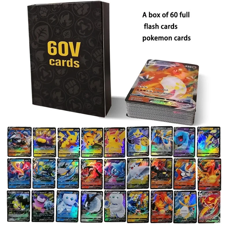 

New Pokemon Vmax TAG TEAM MEGA EX Flash Card No Repetition Game Battle Carte Trading English Version Anime Collection Toys Gift