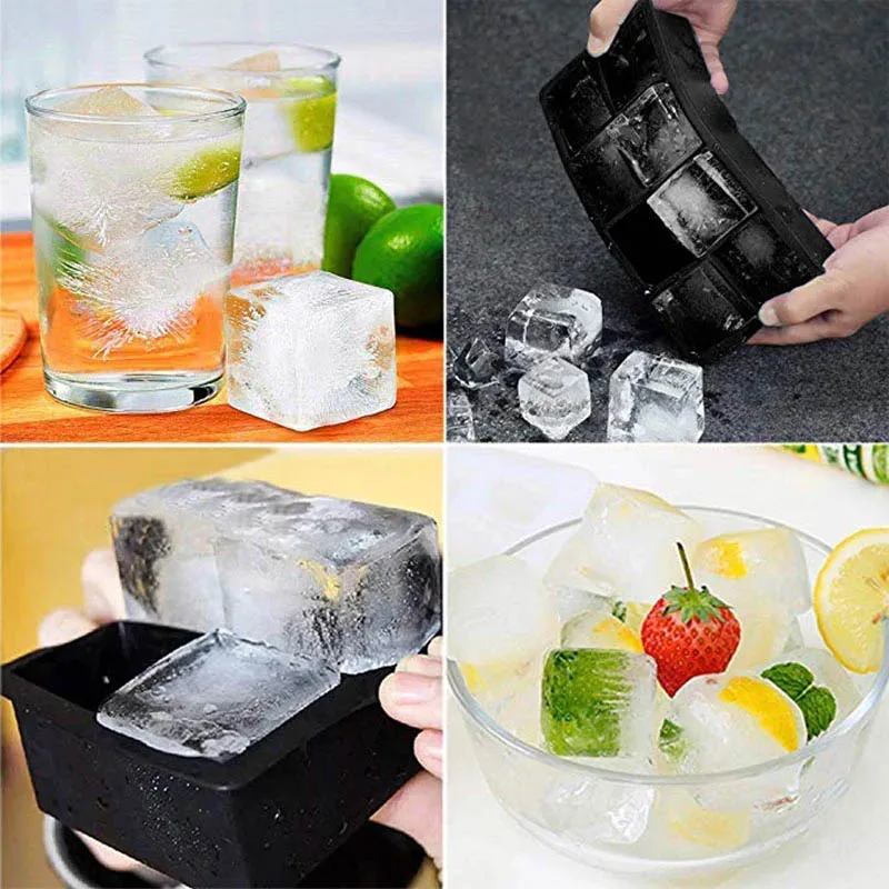

HOONRA 8 Silicone Ice Mold Square Ice Cube Tray Lid Form For Ice Cream Maker Silicone Cube Mold Lid Party Bar