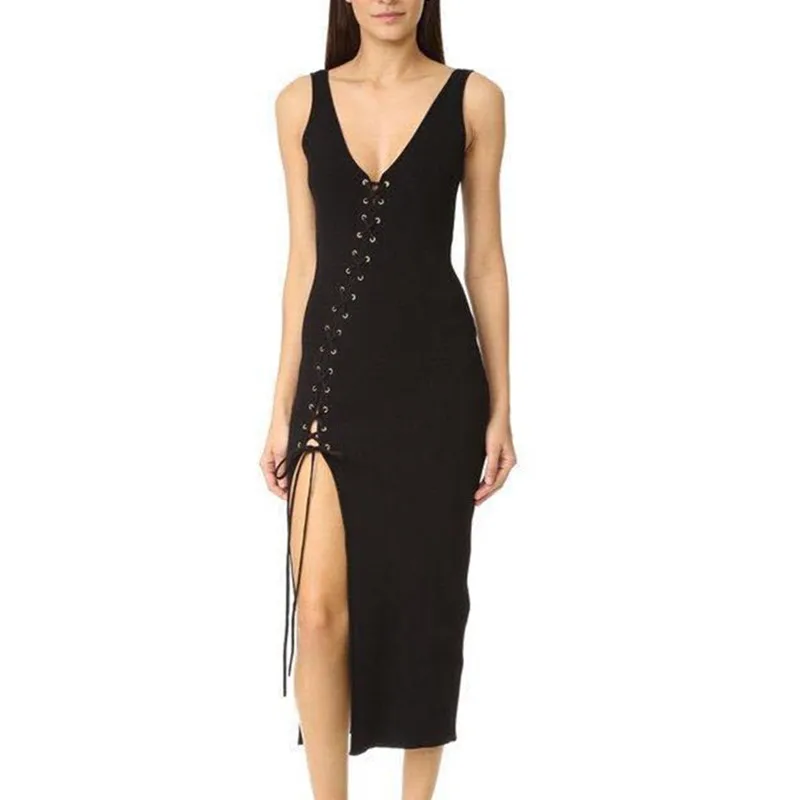 Dress Sexy Fashion Cross Bandage Irregular Knit Large Elasticity Veil Dresses Summer Vestido Vestidos De Fiesta | Женская одежда