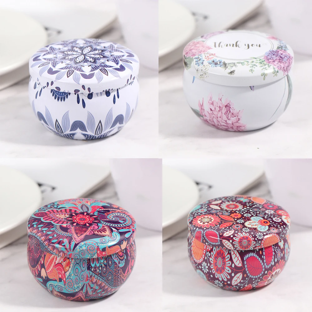 1 шт. в стиле ретро с цветочным принтом жестяная коробка Прекрасный