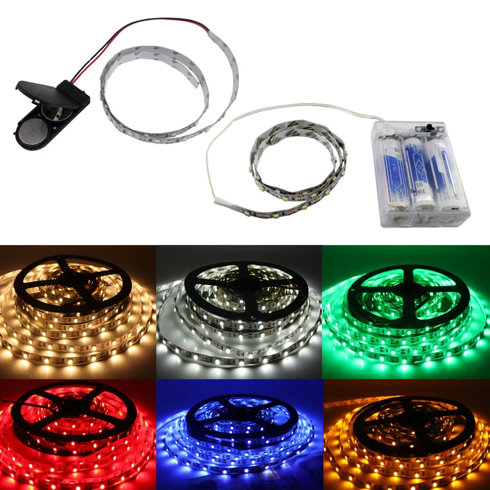 Светодиодная лента 2835 3528 SMD 5 В 3 в постоянный ток с питанием от аккумулятора для