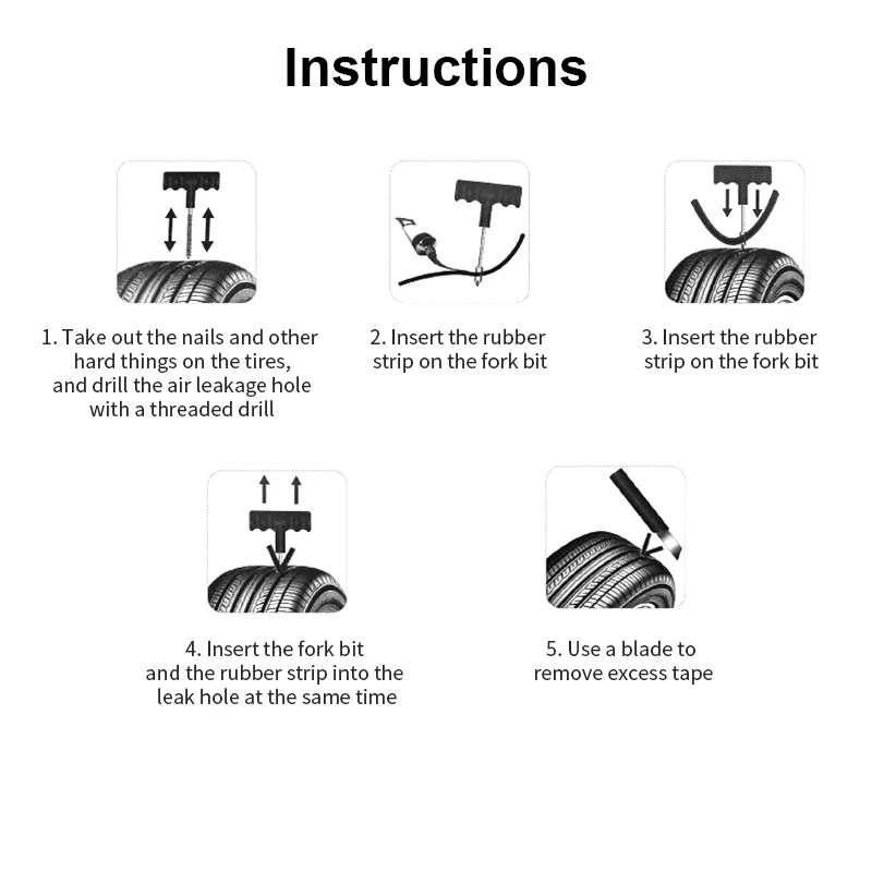 Комплект для ремонта уличных шин аварийный самообслуживания инструмент утечек