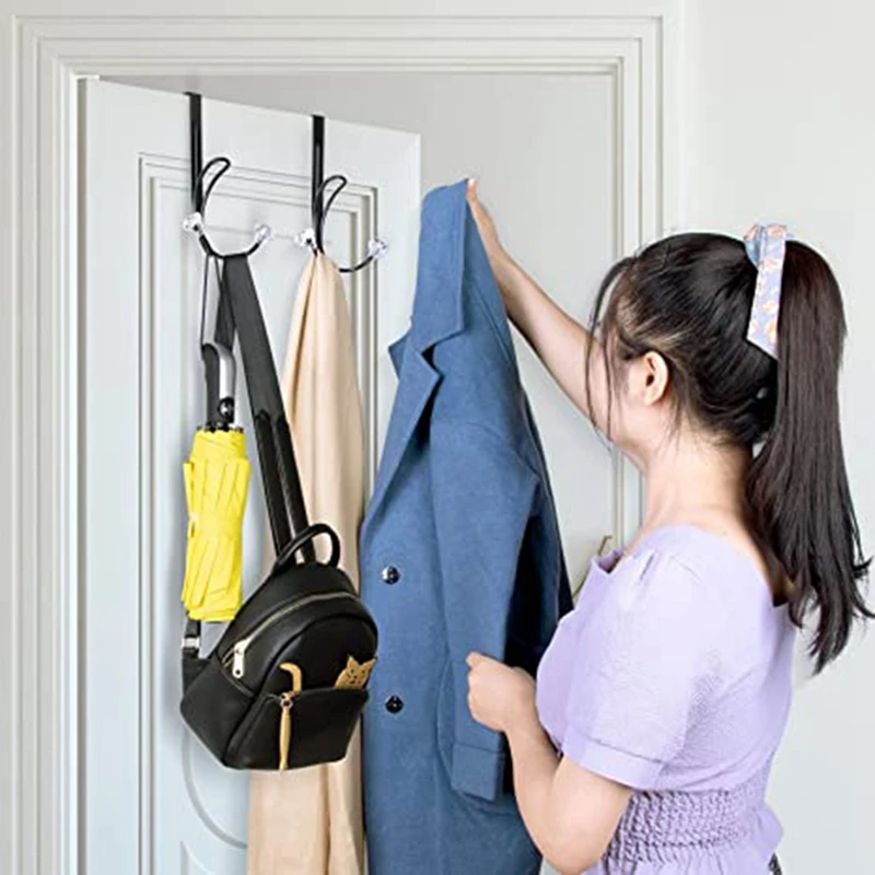 4 шт. крючки на дверь Металлический Двойной Крючок-органайзер стойка дверные
