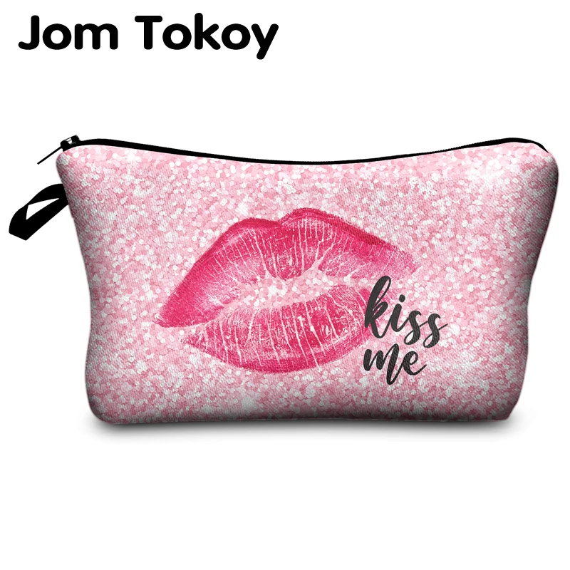 Косметичка Jomtokoy Kiss Me с рисунком дорожная сумка для хранения туалетных